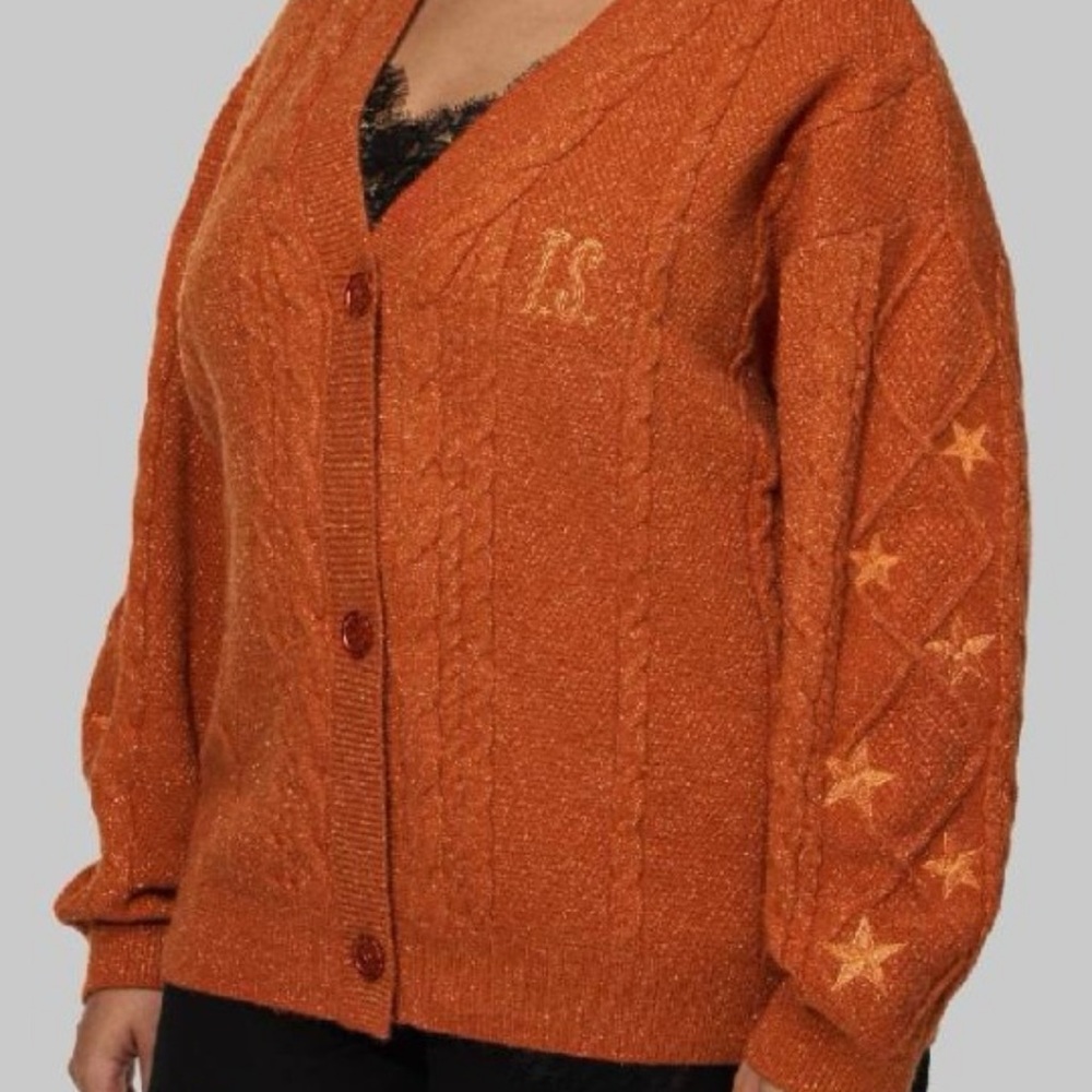Taylor Swift TLOAS M/L Orange Glitter Cable Knit Sweater with CD Only - Picture 4 of 7